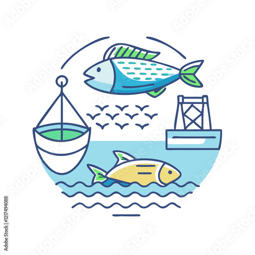 fisheries icon, fisheries vector illustration-simple illustration of fisheries, perfect for fisheries logos and icons