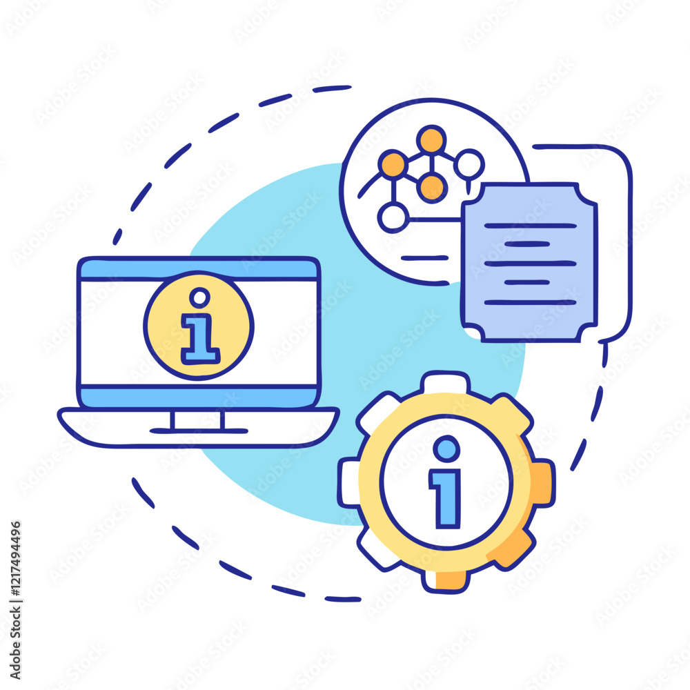 Fototapeta premium information technology icon, information technology vector illustration-simple illustration of information technology, perfect for information technology logos and icons