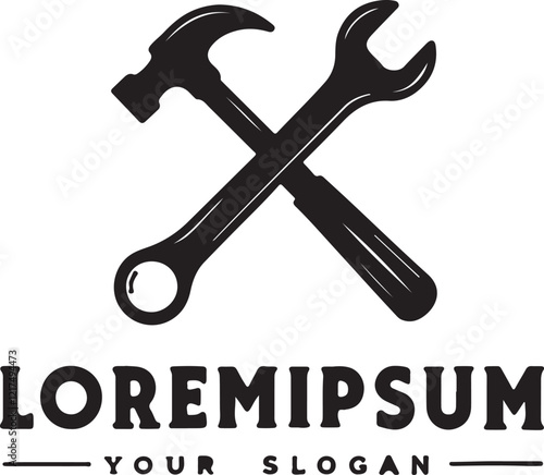 silhouette of a person with a hammer and wrench and screwdriver