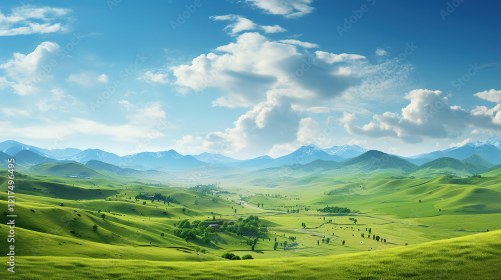 Fototapeta premium Breathtaking Mountain Valley Landscape