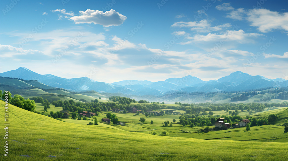 Serene Mountain Valley Landscape Serene Mountain Valley Landscape