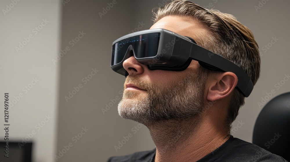Man Experiencing Immersive Virtual Reality Man Experiencing Immersive Virtual Reality