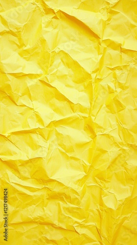 Wallpaper Mural Vibrant yellow crumpled paper creating a textured background, offering a distinct visual element ideal for various design projects and artistic applications Torontodigital.ca