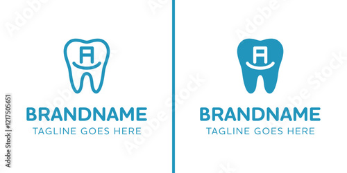 Letter A Dental Tooth Logo, symbolizing tooth, dental care and orthodontist
