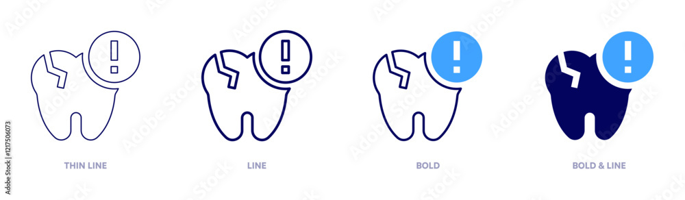 Tooth icon in 4 different styles. Thin Line, Line, Bold, and Bold Line. Duotone style. Editable stroke Tooth icon in 4 different styles. Thin Line, Line, Bold, and Bold Line. Duotone style. Editable stroke
