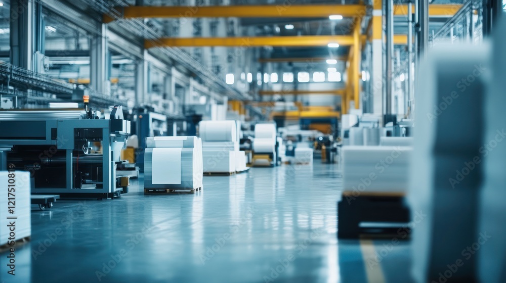 Fototapeta premium Industrial Paper Production Facility: A Glimpse into Modern Manufacturing