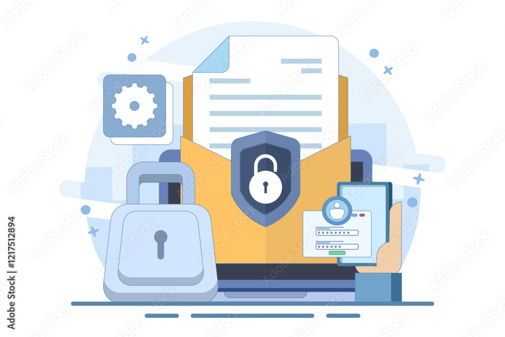 online cyber data security concept, Personal data and email security, internet security or information privacy. secure internet security system. flat vector illustration on background. online cyber data security concept, Personal data and email security, internet security or information privacy. secure internet security system. flat vector illustration on background.