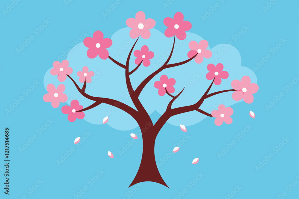 Fototapeta premium cherry tree with hearts