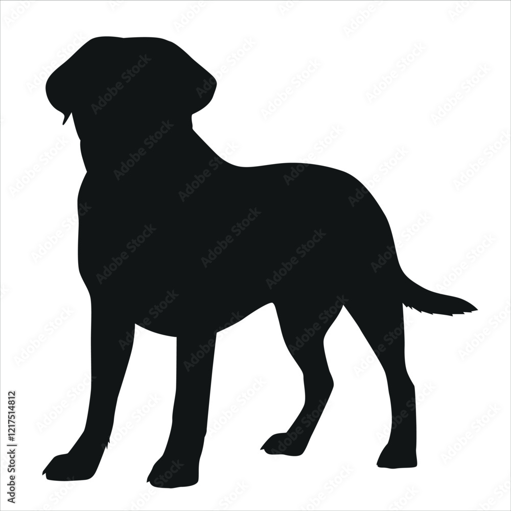 Labrador Retriever Silhouette, black, simple design Labrador Retriever Silhouette, black, simple design