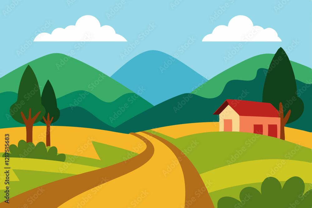 Fototapeta premium landscape with mountains and blue sky