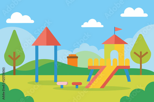 vector illustration of a village