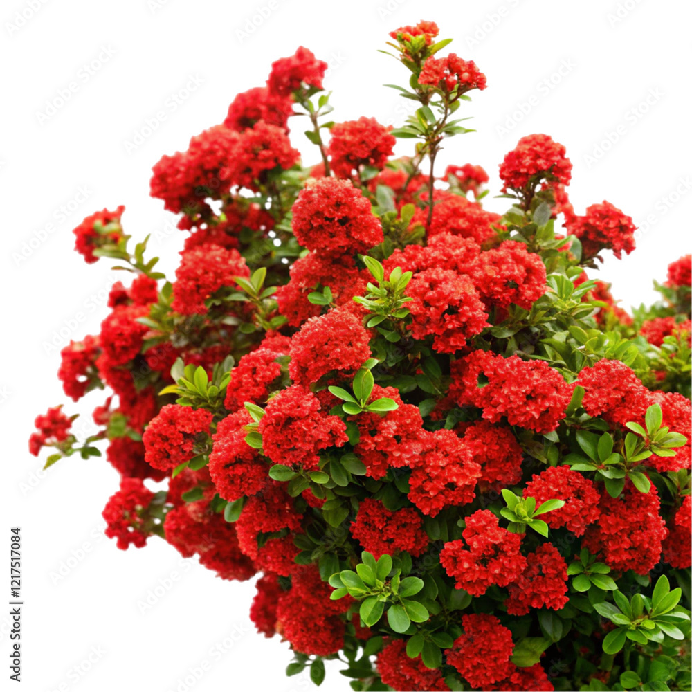 Red flowers bush isolated on transparent background
Red flowers bush isolated on transparent background