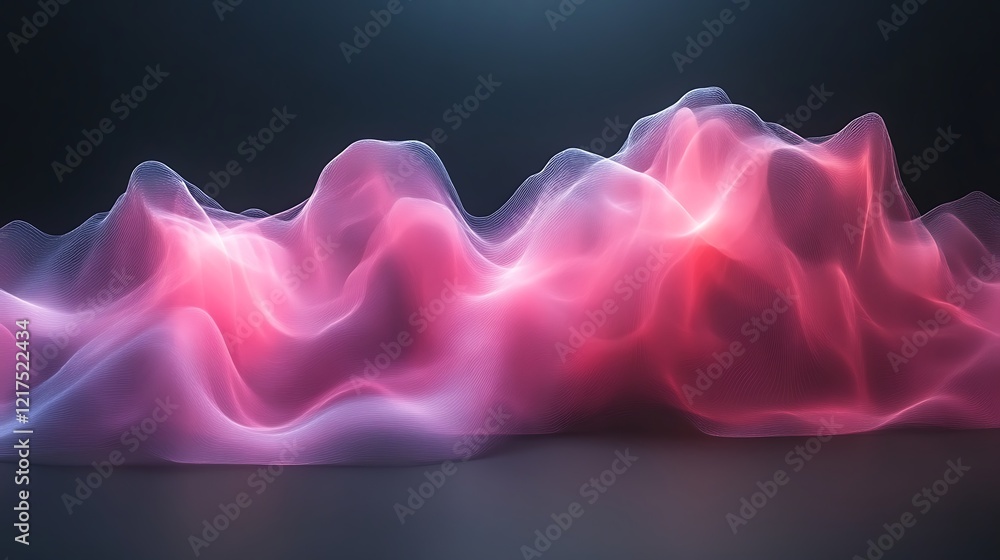 Abstract Pink and Purple Wave Forms Digital Art Abstract Pink and Purple Wave Forms Digital Art