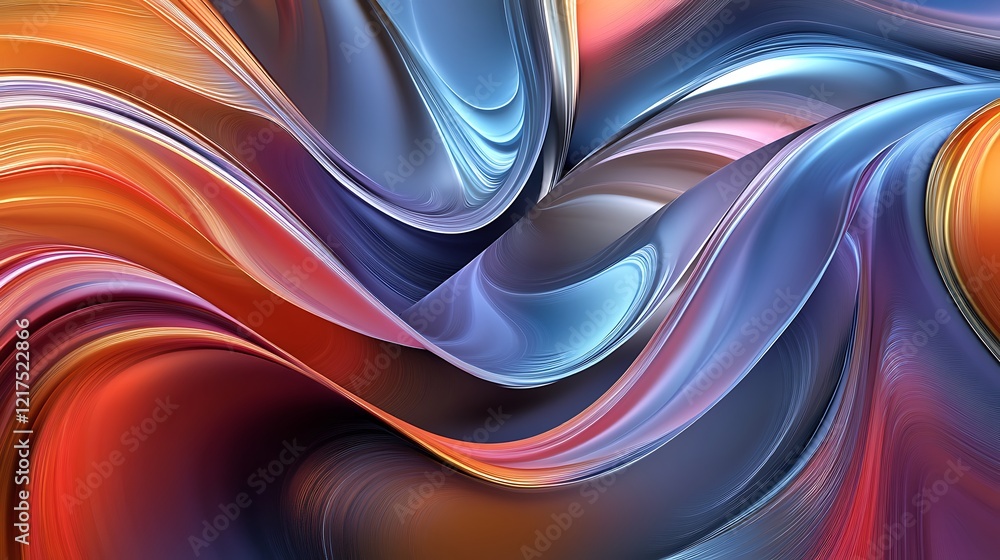 Fototapeta premium Abstract swirling waves of vibrant colors blend seamlessly