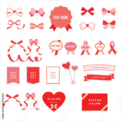 Valentine's love clip ribbon and clip art set.