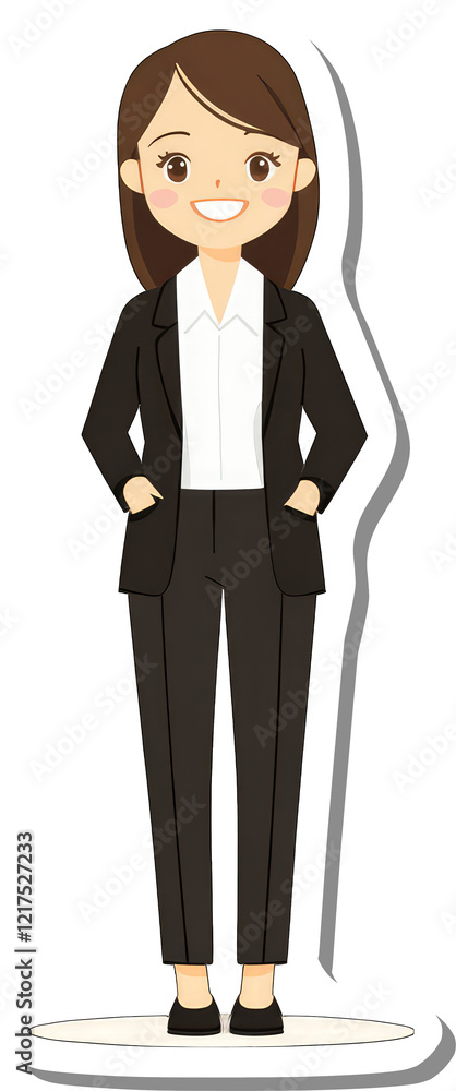 A Smiling Businesswoman in a Stylish Black Suit A Smiling Businesswoman in a Stylish Black Suit