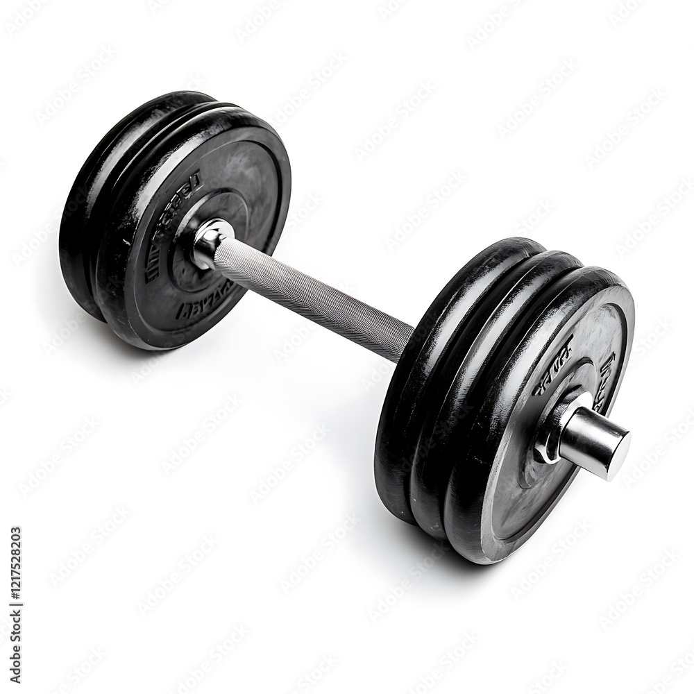 Naklejka premium black barbell isolated on white background
