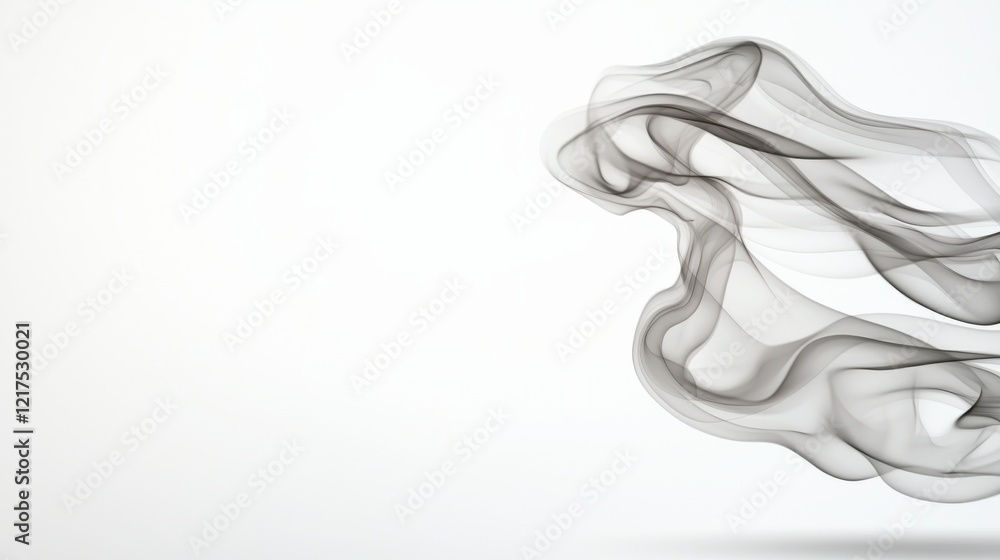 Abstract Smoke Gray Swirls on White Background, Fluid Composition, Monochromatic Image Abstract, Smoke Photography Abstract Smoke Gray Swirls on White Background, Fluid Composition, Monochromatic Image Abstract, Smoke Photography