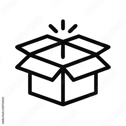 Open box with rising sparkles