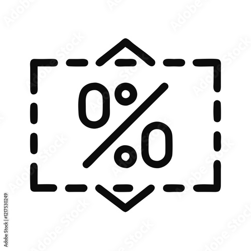 Discount percentage symbol in a framed outline
