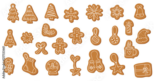 Ensemble d'illustrations de pains d'épices