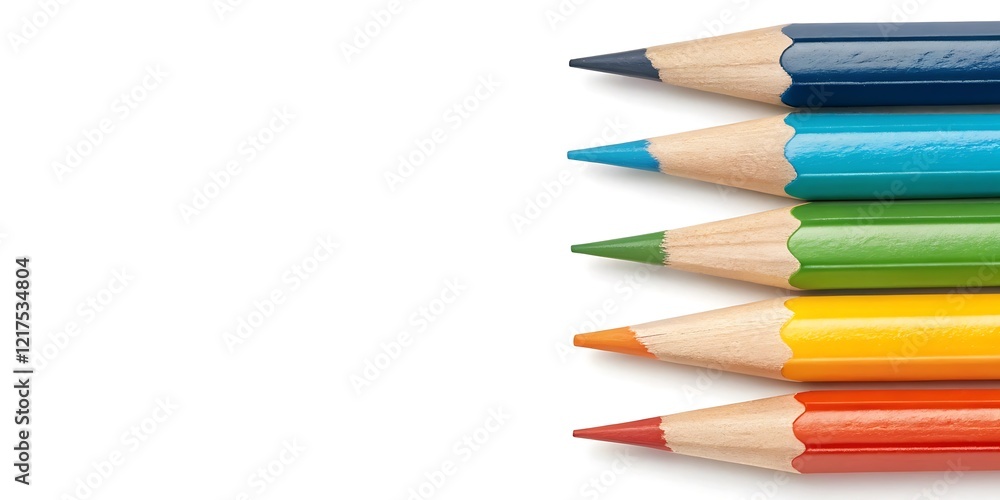 color pencils isolated on white background with copy space color pencils isolated on white background with copy space