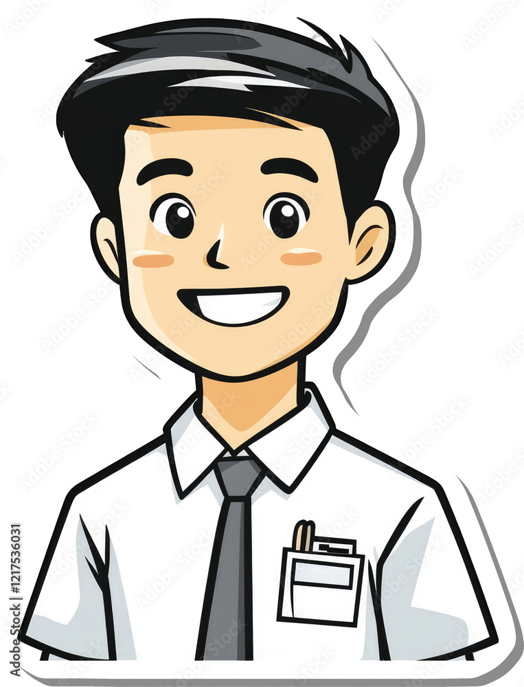 Happy Young Man Wearing A White Shirt And Tie Happy Young Man Wearing A White Shirt And Tie