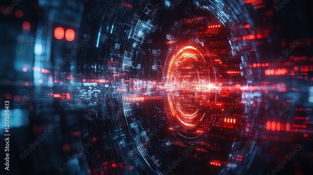Cybersecurity concept with a digital shield and binary code, high-tech defense theme Cybersecurity concept with a digital shield and binary code, high-tech defense theme