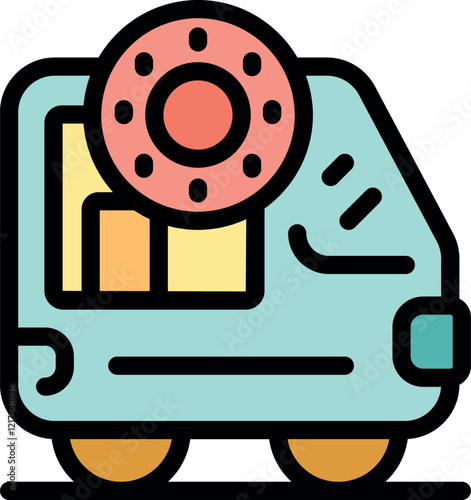 Self driving delivery van transporting package with innovative tracking technology, ensuring secure and efficient logistics