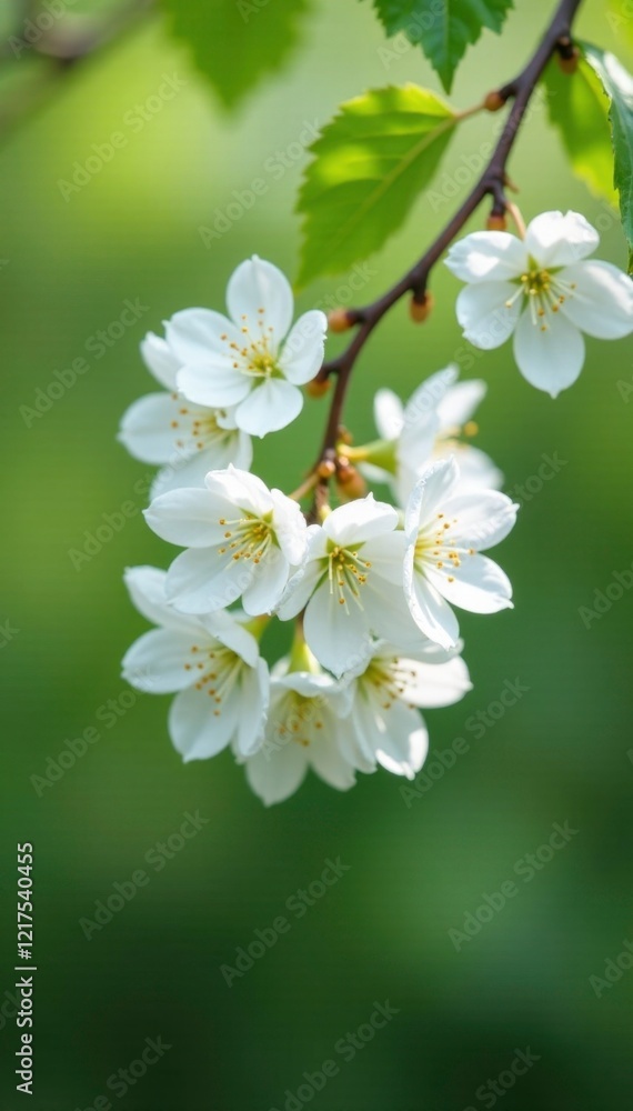 Fluffy white flowers hanging from a branch of an ash maple tree, blossoms, maple tree, leaves Fluffy white flowers hanging from a branch of an ash maple tree, blossoms, maple tree, leaves