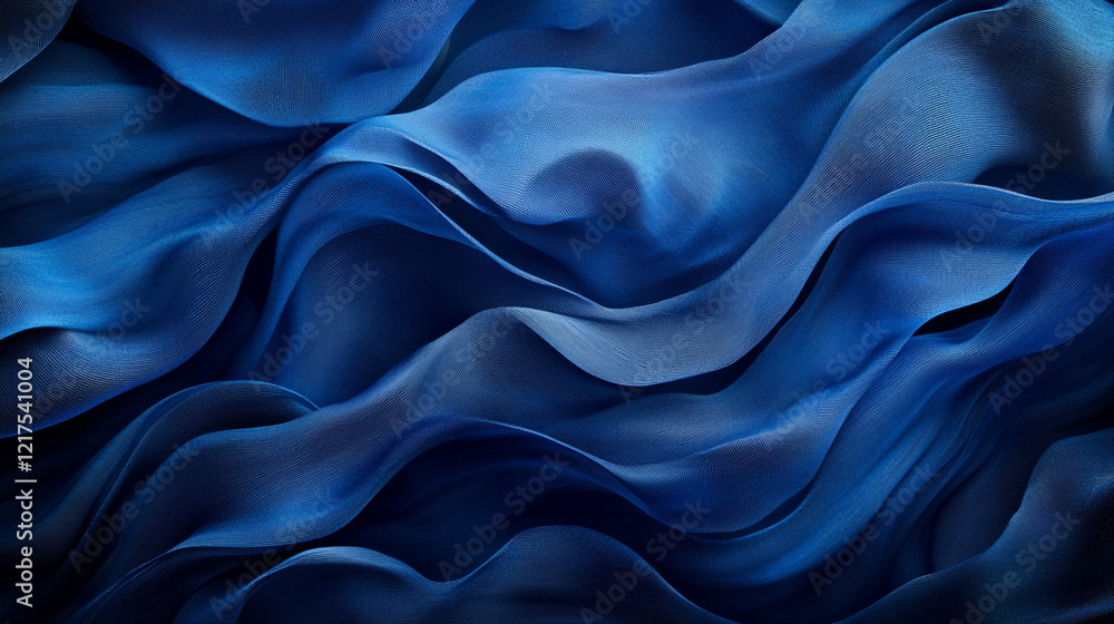 Obraz premium Lycra spandex texture with a stretchy feel, Abstract blue background with smooth lines and wave, elegant silky texture