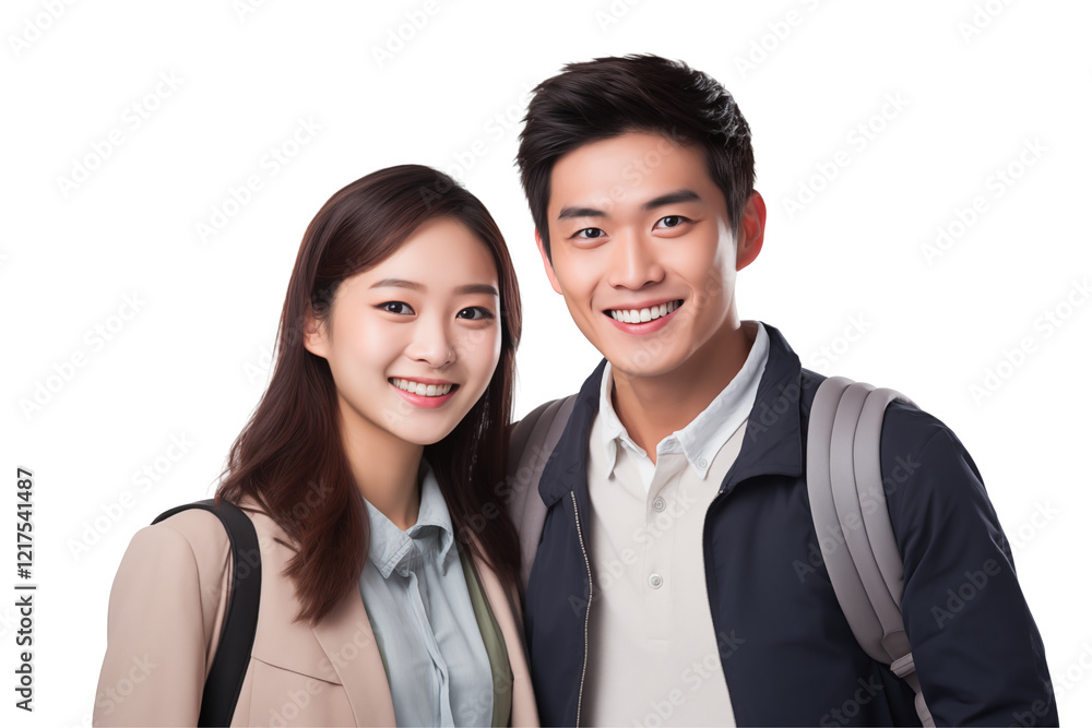Group of cheerful Asian students smiling together on transparent background, representing diversity, positivity, and collaboration in a university or academic setting. Png cut out. Isolated images. Group of cheerful Asian students smiling together on transparent background, representing diversity, positivity, and collaboration in a university or academic setting. Png cut out. Isolated images.