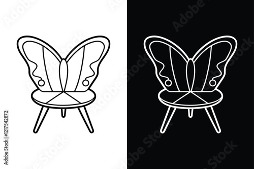 Butterfly chair icon vector on White Background ,Vector Art Illustration on white background.