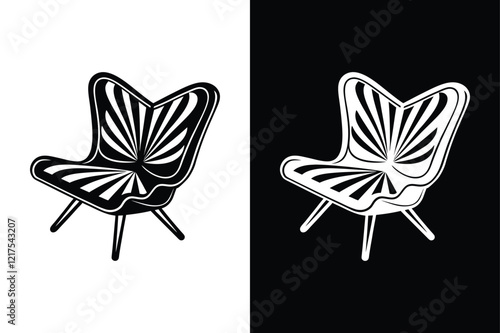 Butterfly chair icon vector on White Background ,Vector Art Illustration on white background.