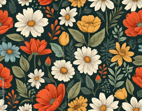 Wallpaper Mural flores dibujadas a mano Torontodigital.ca