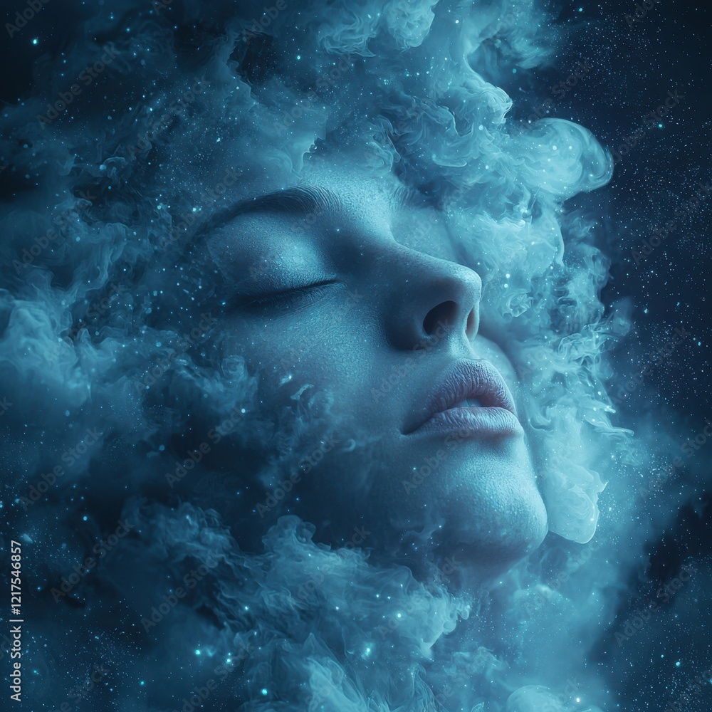 Ethereal abstract portrait of a dreamy face surreal environment professional artistic concept Ethereal abstract portrait of a dreamy face surreal environment professional artistic concept