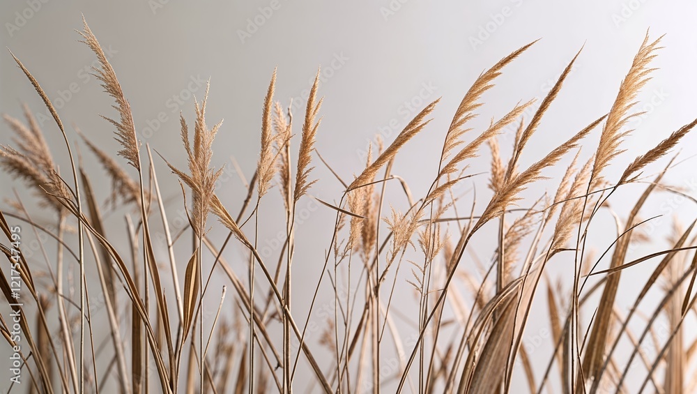 Dried grass blowing gently against a pale sky elegant minimal natural Dried grass blowing gently against a pale sky elegant minimal natural