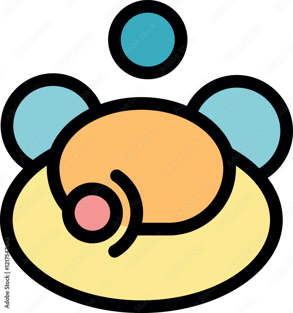 Adorable cartoon snail peacefully sliding on a leaf, enjoying its journey