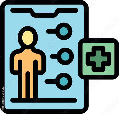 Digital medical chart showing patient information and healthcare data, symbolizing online medical records and telehealth services