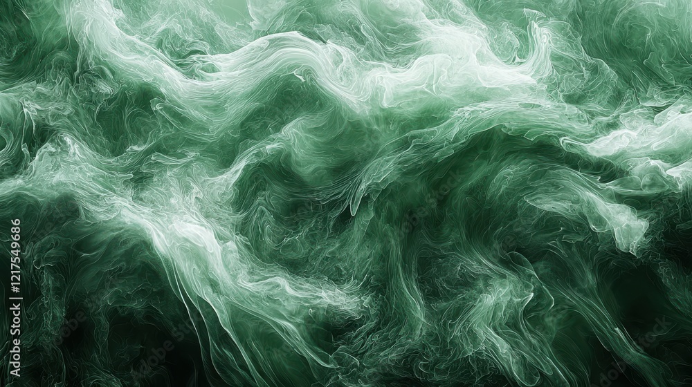 Obraz premium Fluid overlay textures and details abstract green digital art artistic environment hyper view