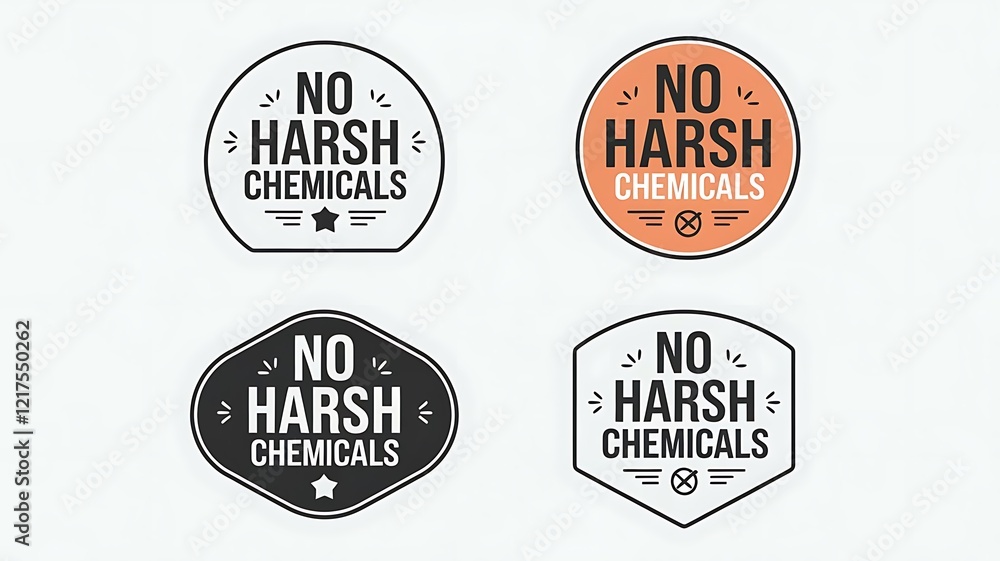 Obraz premium No Harsh Chemicals Badge Template Illustration 
