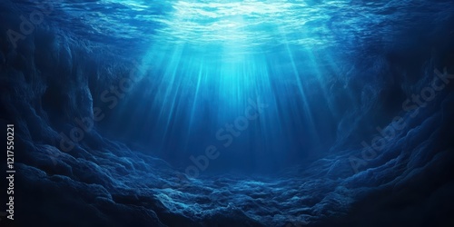 Underwater Scene Sunbeams Illuminate Ocean Floor