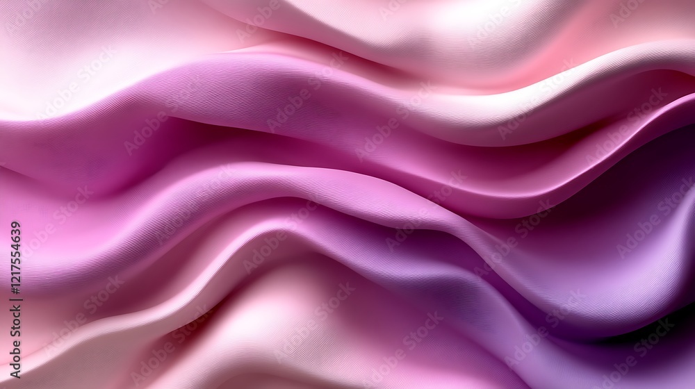 Fototapeta premium Abstract Pink and Purple Draped Fabric Waves
