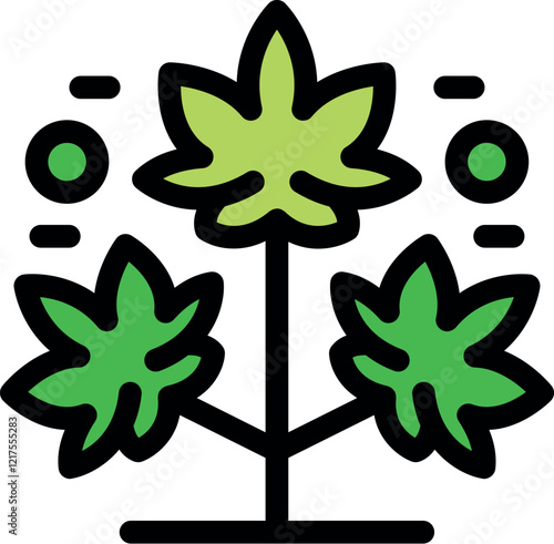 Medical cannabis plant growing, featuring vibrant green leaves and a sturdy stem, symbolizing natural healing and wellness