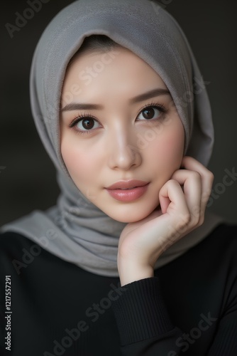 portrait of a woman with hijab photo