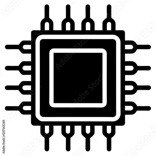Single chip icon vector on white background