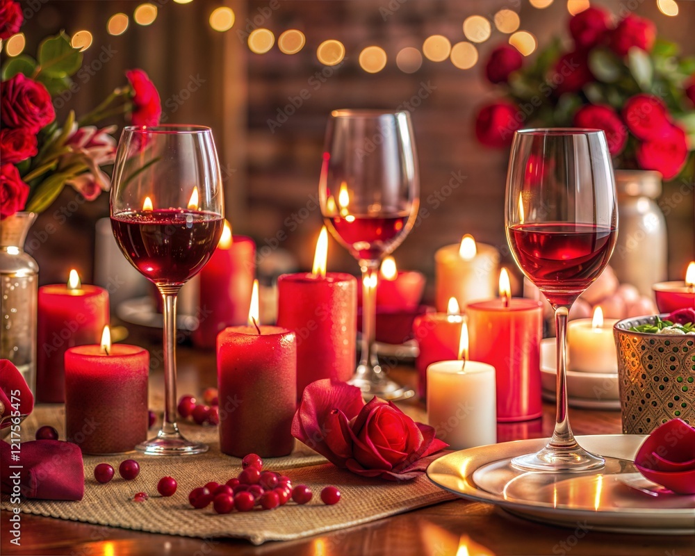 Romantic dinner table setting. Romantic dinner table setting.