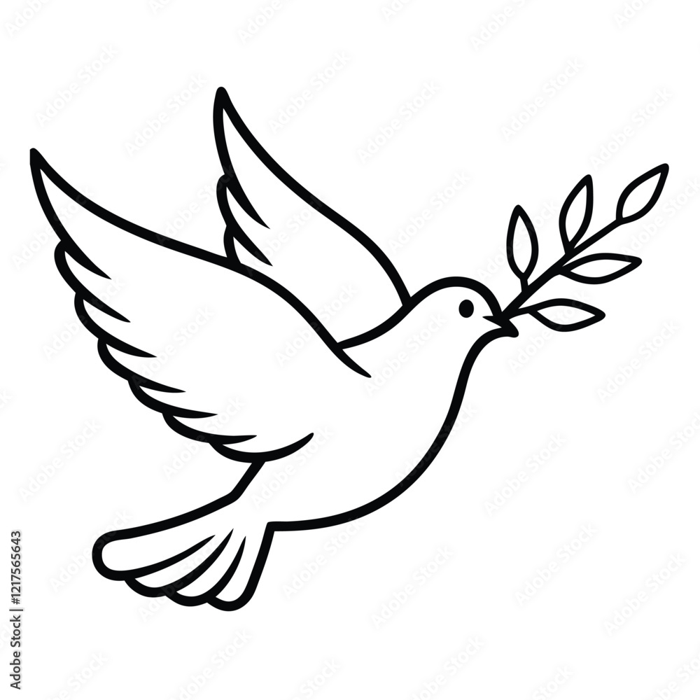 Obraz premium a dove carrying an olive branch