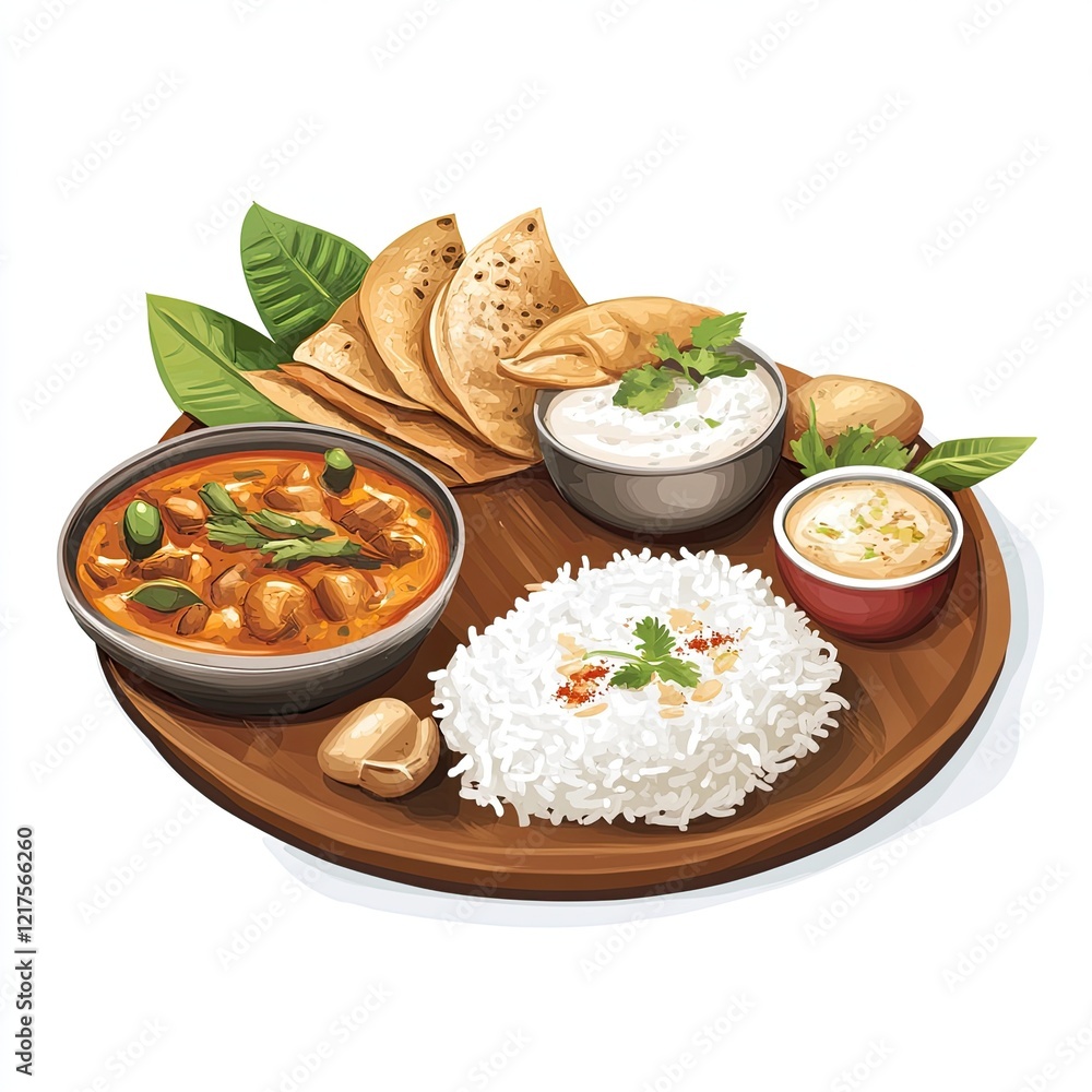 PNG of a traditional South Indian meal PNG of a traditional South Indian meal