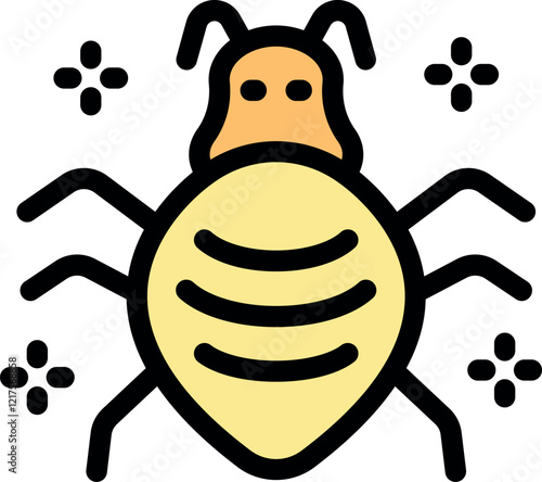 Simple vector illustration of a dust mite, a common household allergen, highlighting its potential health implications